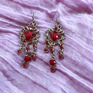 Dazzling Red Earrings